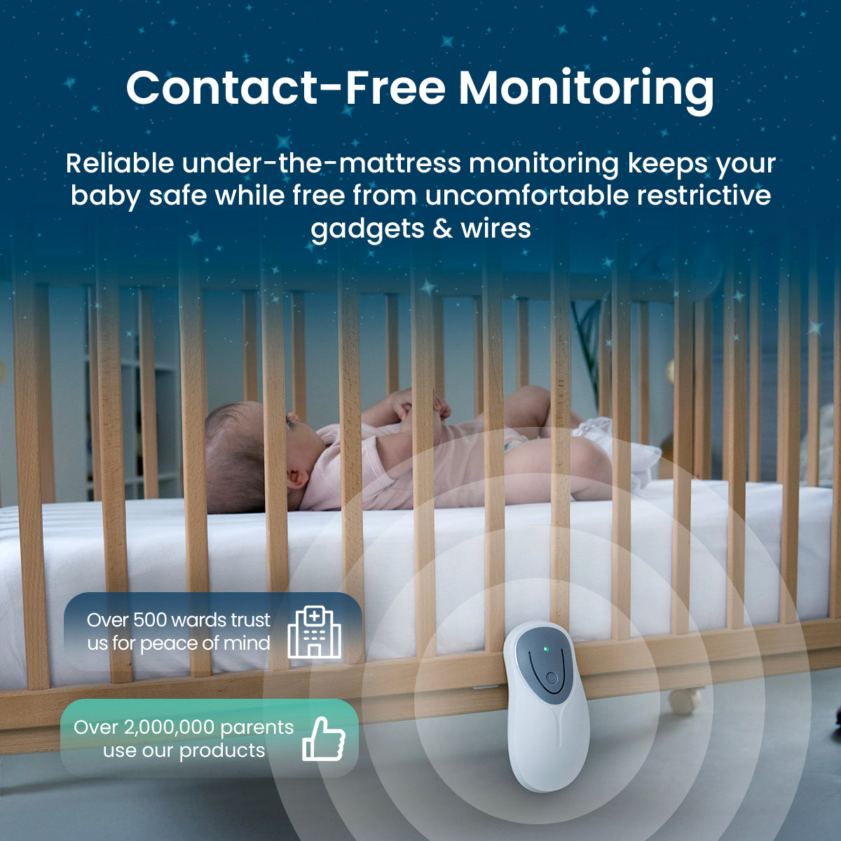Babysense 8 - Monitor de Bebé con Alertas en Tiempo Real de Falta de Respiración e Irregularidades, Certificado Médico, Monitoreo Completo para un Sueño Seguro