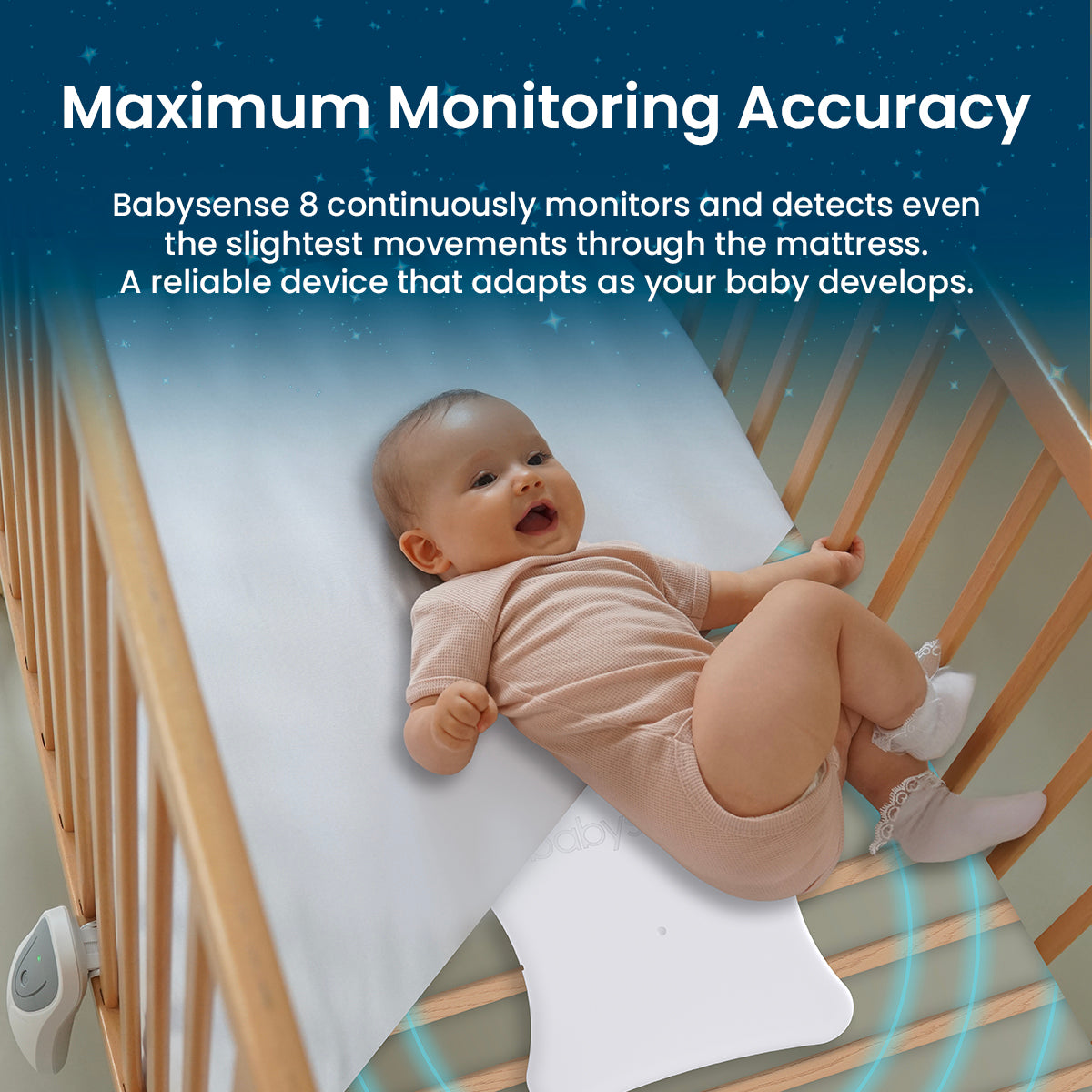 Babysense 8 – Baby Monitor with Real Time No Breathing & Irregularity Alerts for Safe Sleep