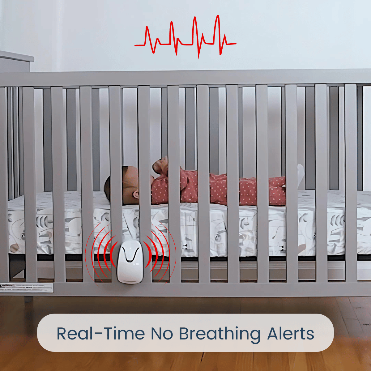 Babysense 7 Baby-Atemmonitor – Echtzeit-Warnungen bei Atemaussetzern und Unregelmäßigkeiten, Medizinisch Zertifiziert, Rundum-Überwachung für Sicheren Schlaf