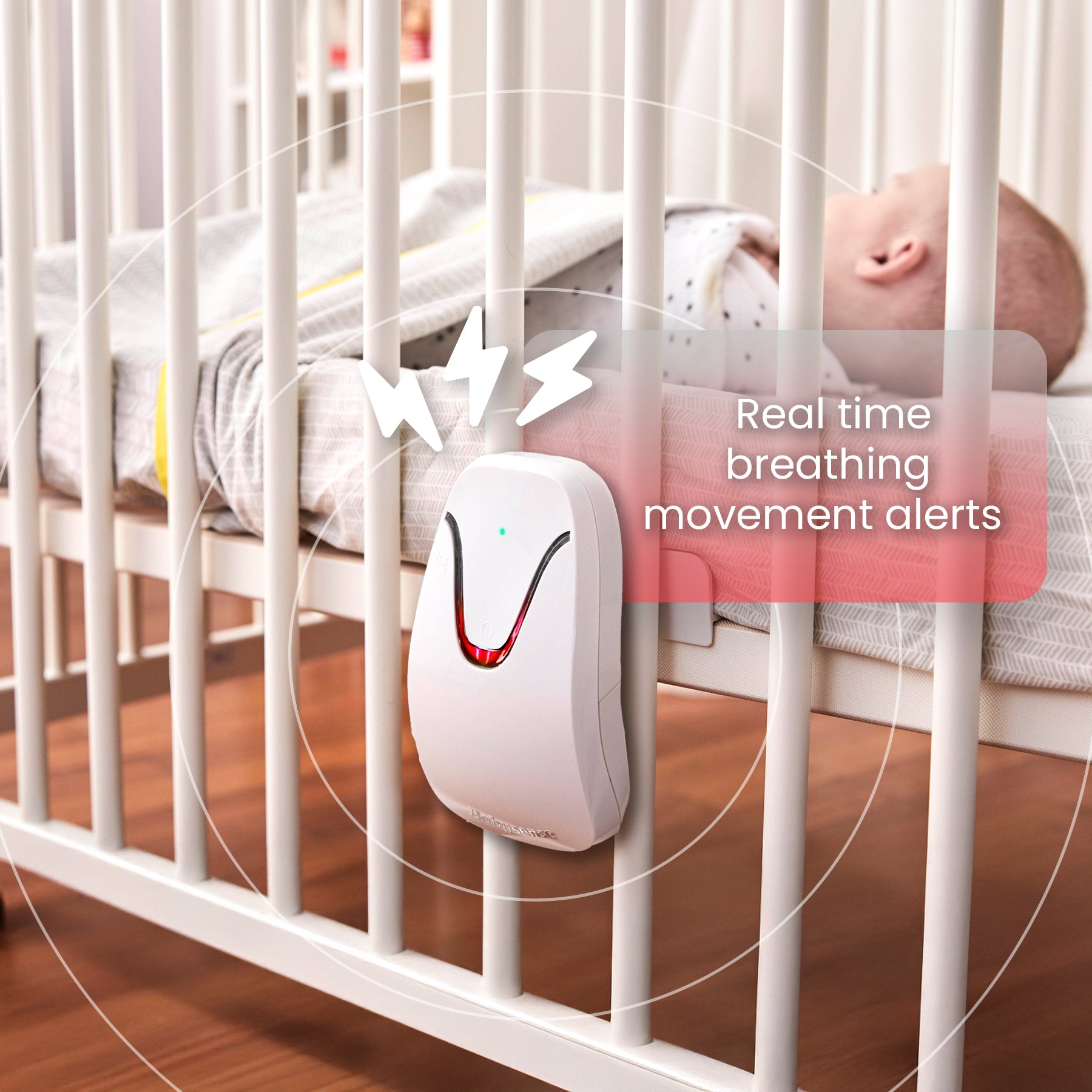 Babysense 7 – Monitor per Bambini con Avvisi in Tempo Reale di Mancanza di Respiro e Irregolarità, Certificato Medico, Monitoraggio Completo per un Sonno Sicuro