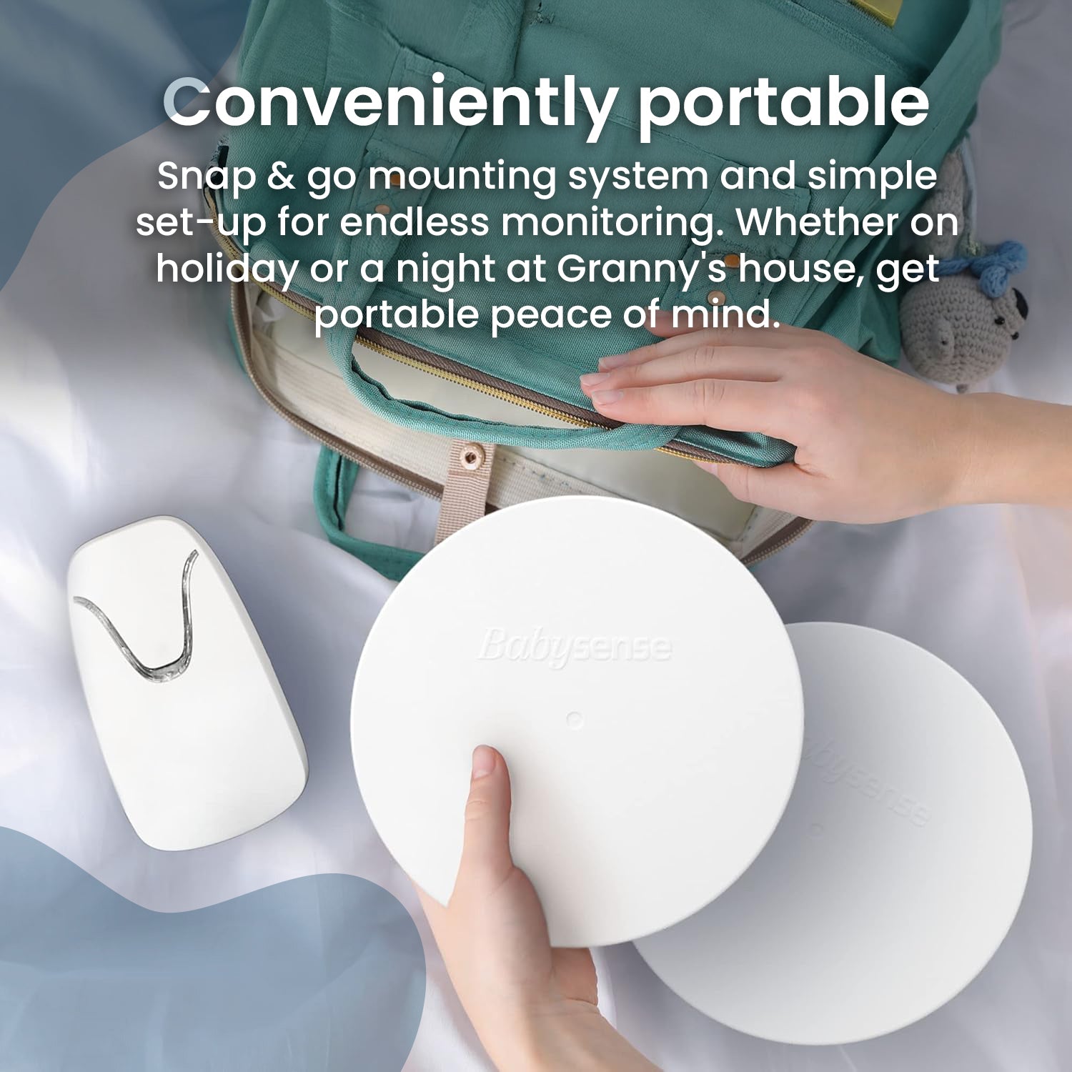 Babysense 7 – Monitor per Bambini con Avvisi in Tempo Reale di Mancanza di Respiro e Irregolarità, Certificato Medico, Monitoraggio Completo per un Sonno Sicuro