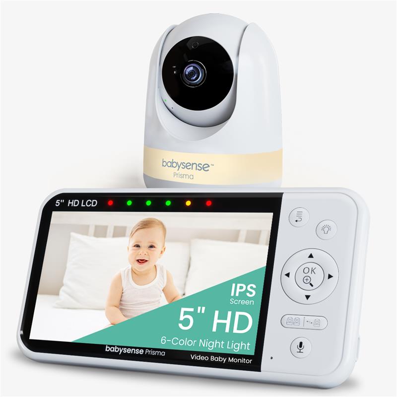 Babysense Prisma: Video-Babyphone mit 1 Kamera, ohne WLAN, Split-Screen, Nachtlicht & Soundmaschine