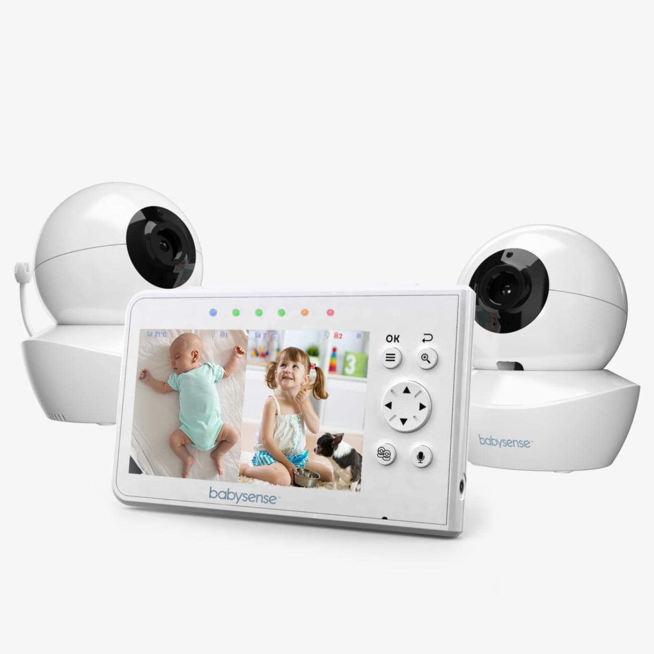 Babysense V43: Video Baby Monitor with 2 Cameras, Non Wifi, Split Screen & Night Light Machine