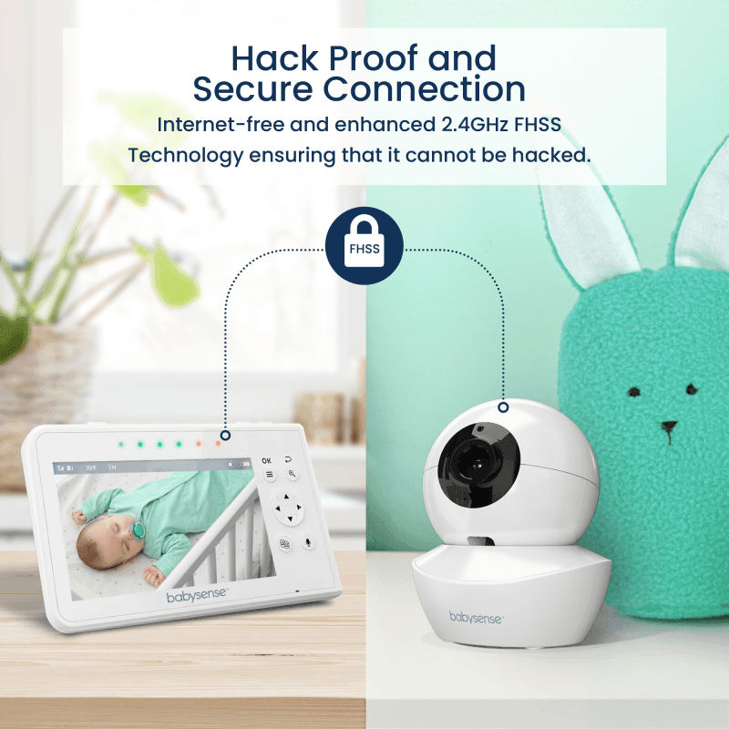 Babysense 7 & V43: Monitor Video per Bambini con Avvisi in Tempo Reale per Assenza di Respiro e Irregolarità, 2 Telecamere