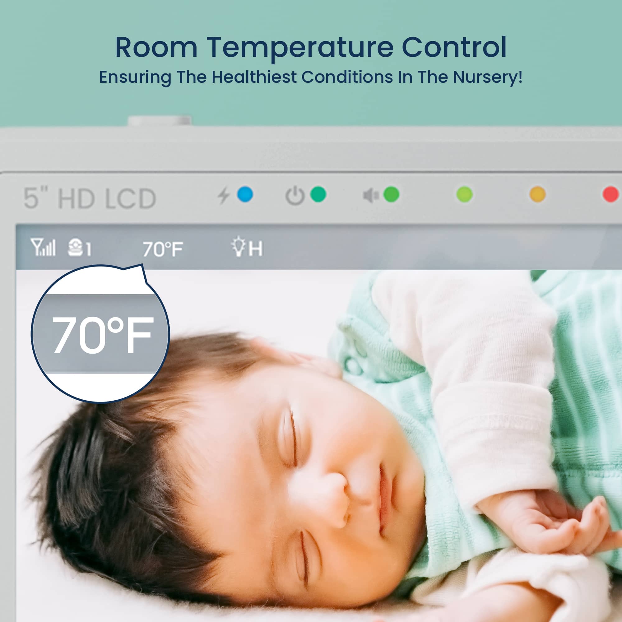 Babysense HD S2: Babyphone 1 Caméra, Écran Partagé Monitor & Bebe Veilleuse, Sans Wi-Fi