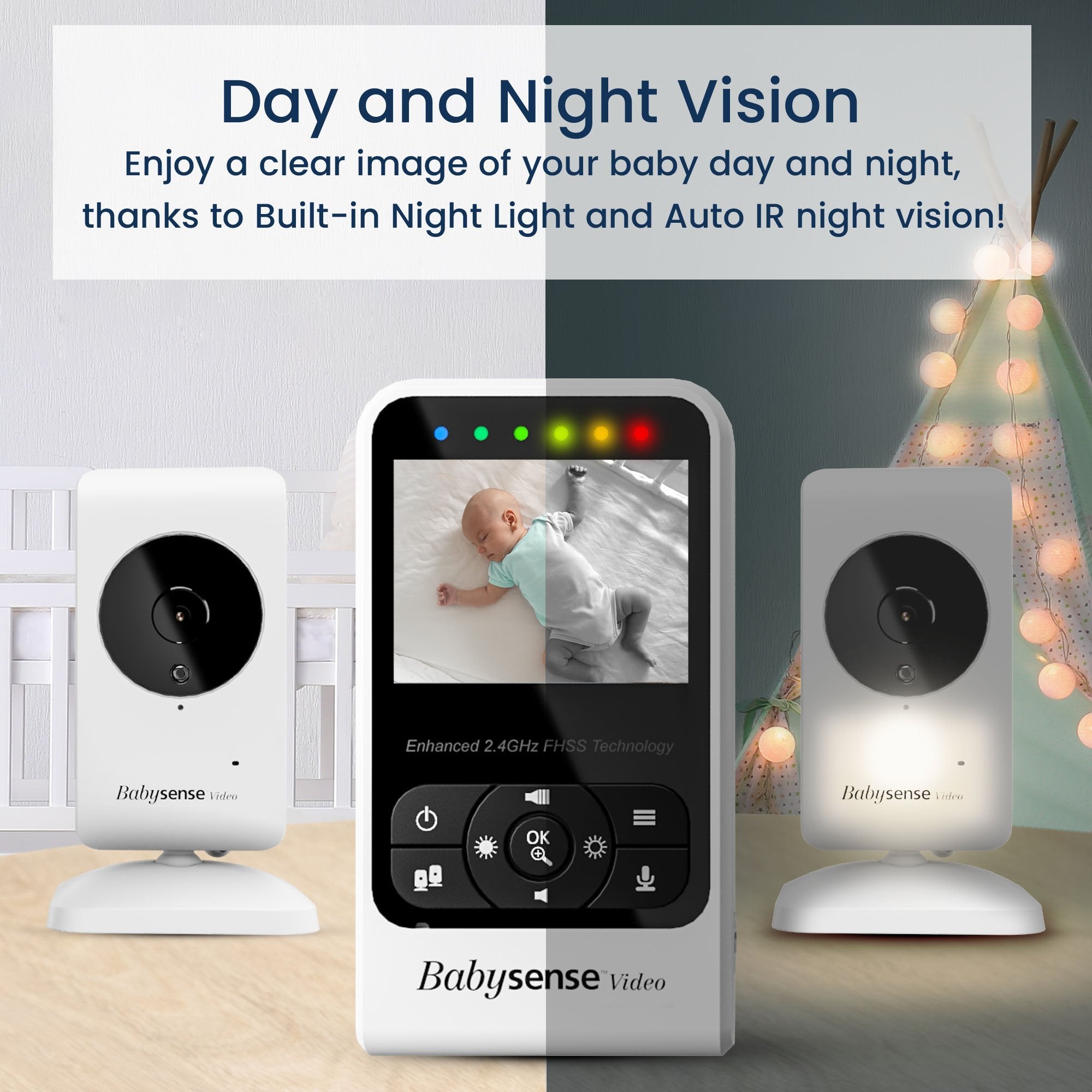 Compact Video Baby Monitor with 2 Cameras, V24R-2 - Babysense