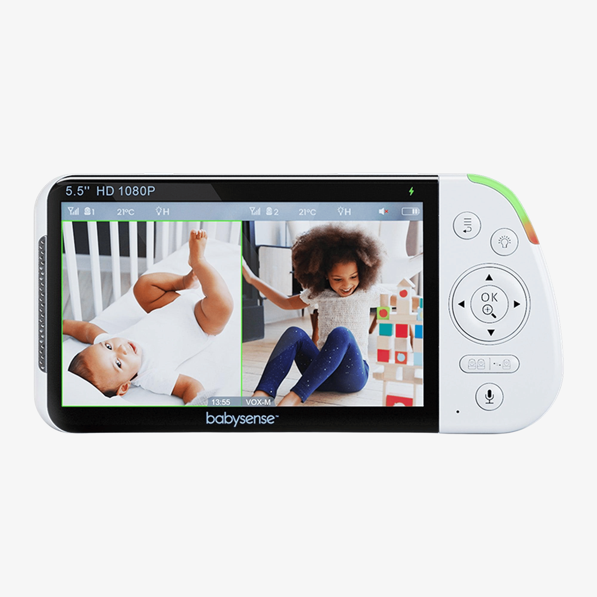 Unidad para padres para monitor de bebé con vídeo de pantalla dividida de 5,5" MaxView 