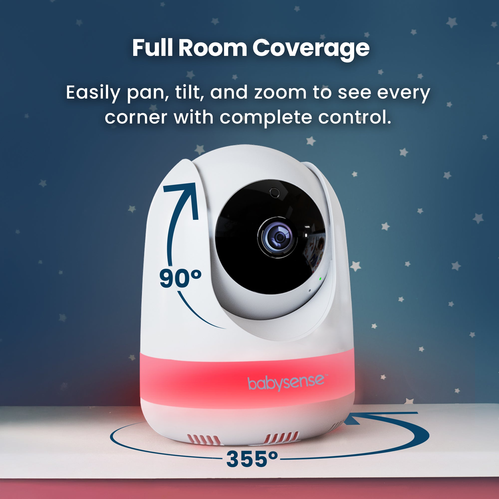 Babysense Maxview: Vigilabebés con 2 Cámaras, Pantalla Dividida, Sin WiFi, Luz Quitamiedos & Máquina de Ruido Blanco