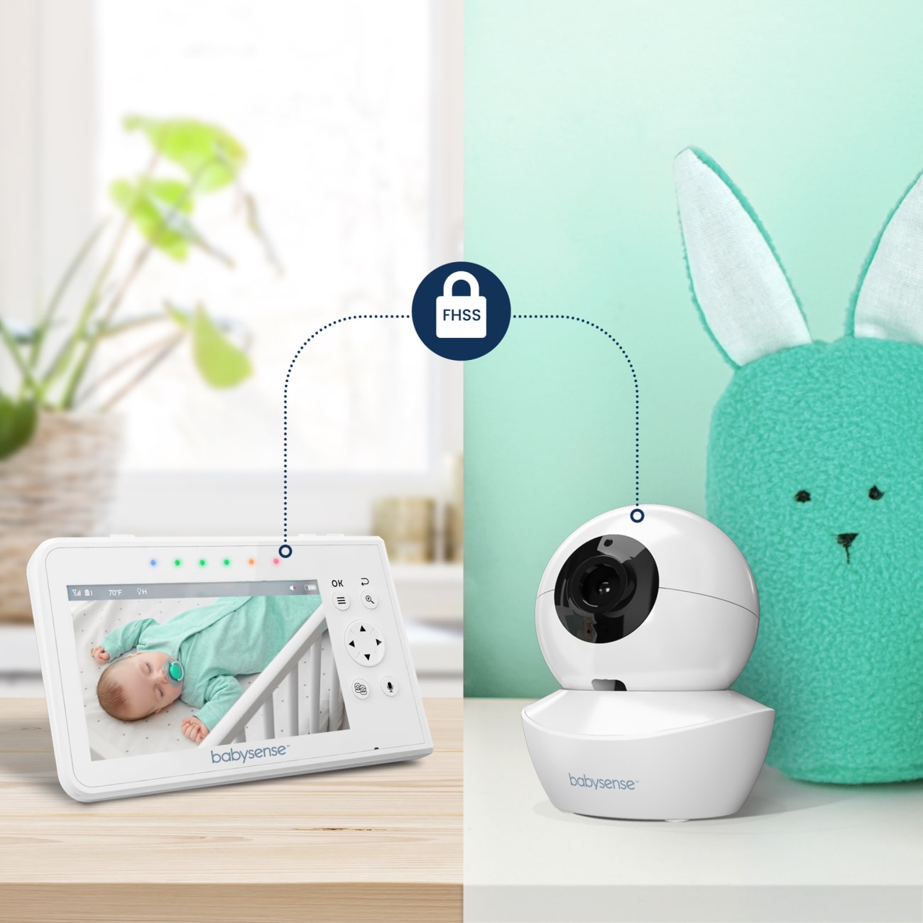 Babysense 7 & V43: Video-Babyphone mit Echtzeit-Atem- und  Unregelmäßigkeit-Warnungen, 2 Kameras