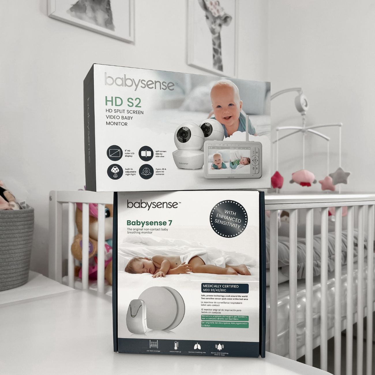 Babysense True sleep: Baby Monitor con 2 Telecameras, Schermo Diviso & Monitor per la Respirazione