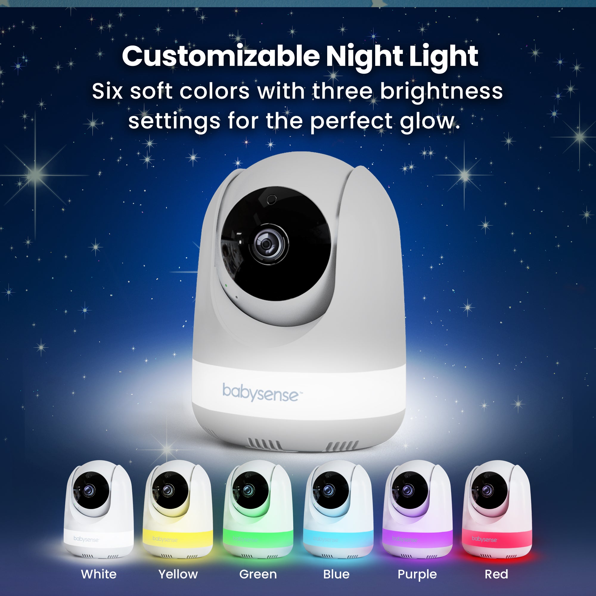 Babysense Maxview: Vigilabebés con 2 Cámaras, Pantalla Dividida, Sin WiFi, Luz Quitamiedos & Máquina de Ruido Blanco