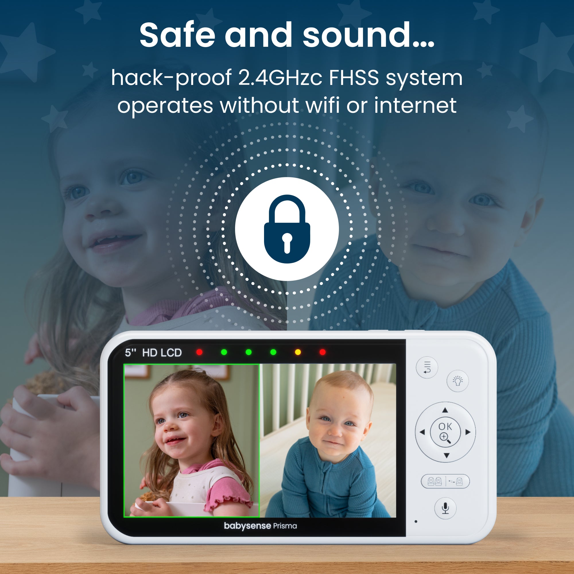 Baby Monitor Video Babysense - Schermo 4.3" Split, 2 Telecamere PTZ, 300m Raggio - Foto 5