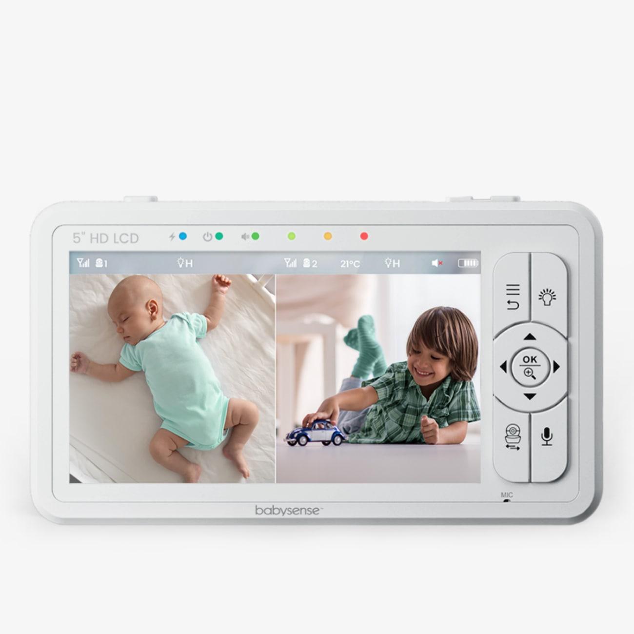Unità genitore per baby monitor video a schermo diviso da 5" HD S2 