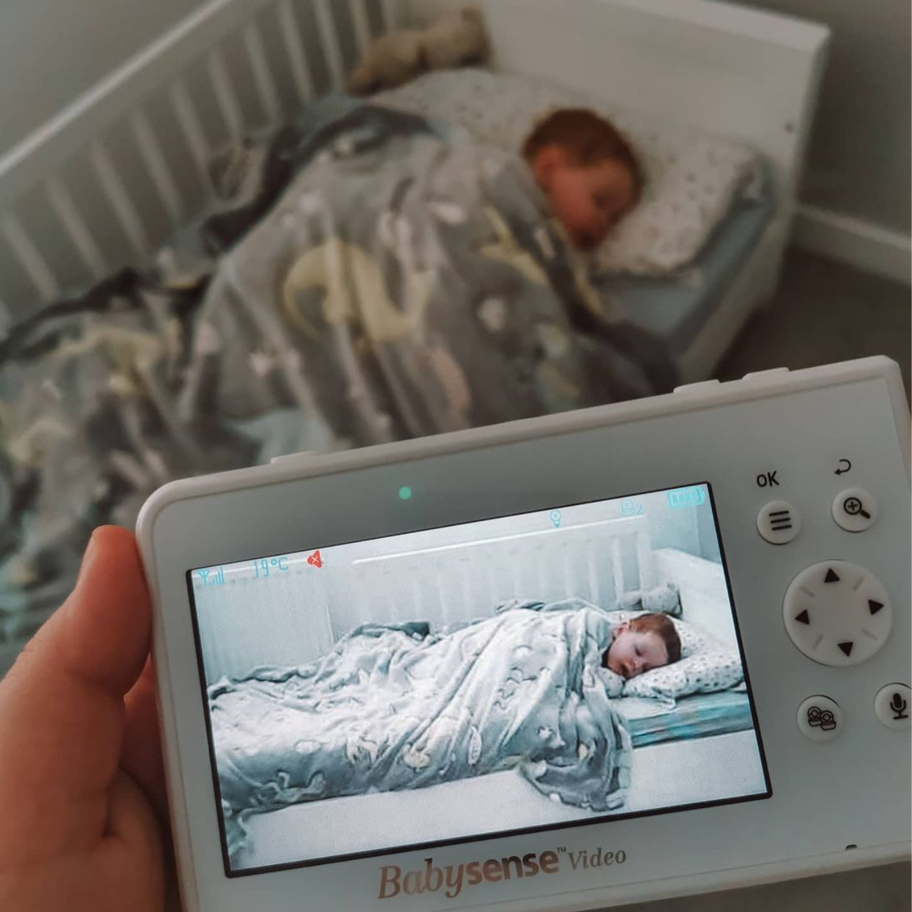 Babysense V43: Baby Monitor con 2 Telecameras, Schermo Diviso & Macchina Luce Notturna