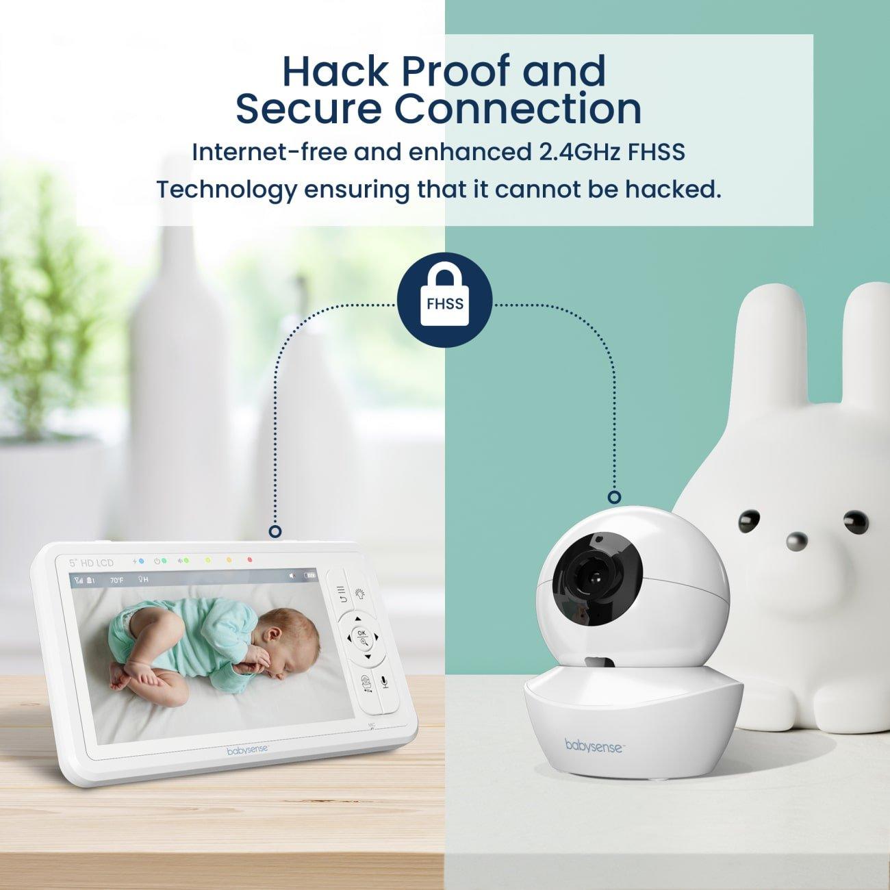 Babysense HD S2: Babyphone Mit 2 kameras, Ohne Wlan, Geteilte Bildschirm & Nachtlicht