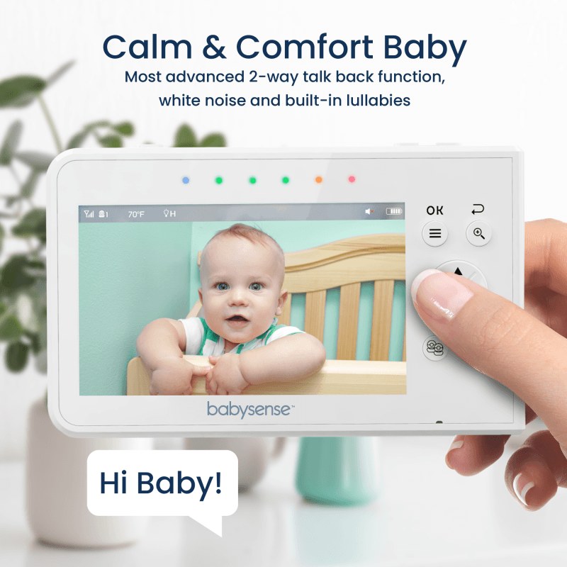 Babysense 7 Breathing & Split Screen Video Baby Monitor, 2 Cameras, V43 - Babysense